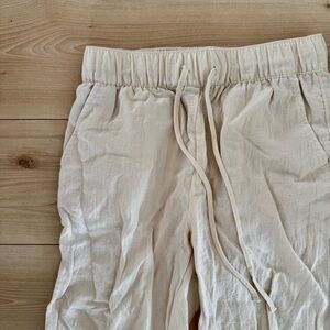 Cream Drawstring Pants